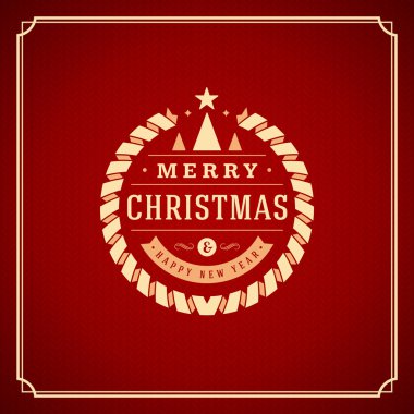 Noel retro tipografi ve süsleme dekorasyon