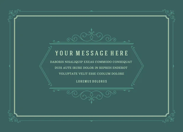 Vintage Ornament Quote Marks Box Frame Vector template — 스톡 벡터