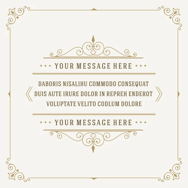Vintage Ornament Quote Marks Box Frame Vector template — Stockvector
