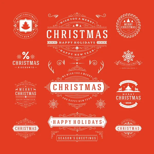 Christmas Labels and Badges Vector Design
