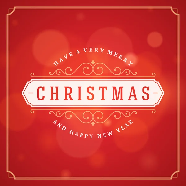 Carte de vœux de Noël lumières fond vectoriel — Image vectorielle