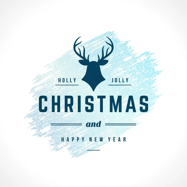 Merry Christmas Typography Greeting Card Design — Stock Vector