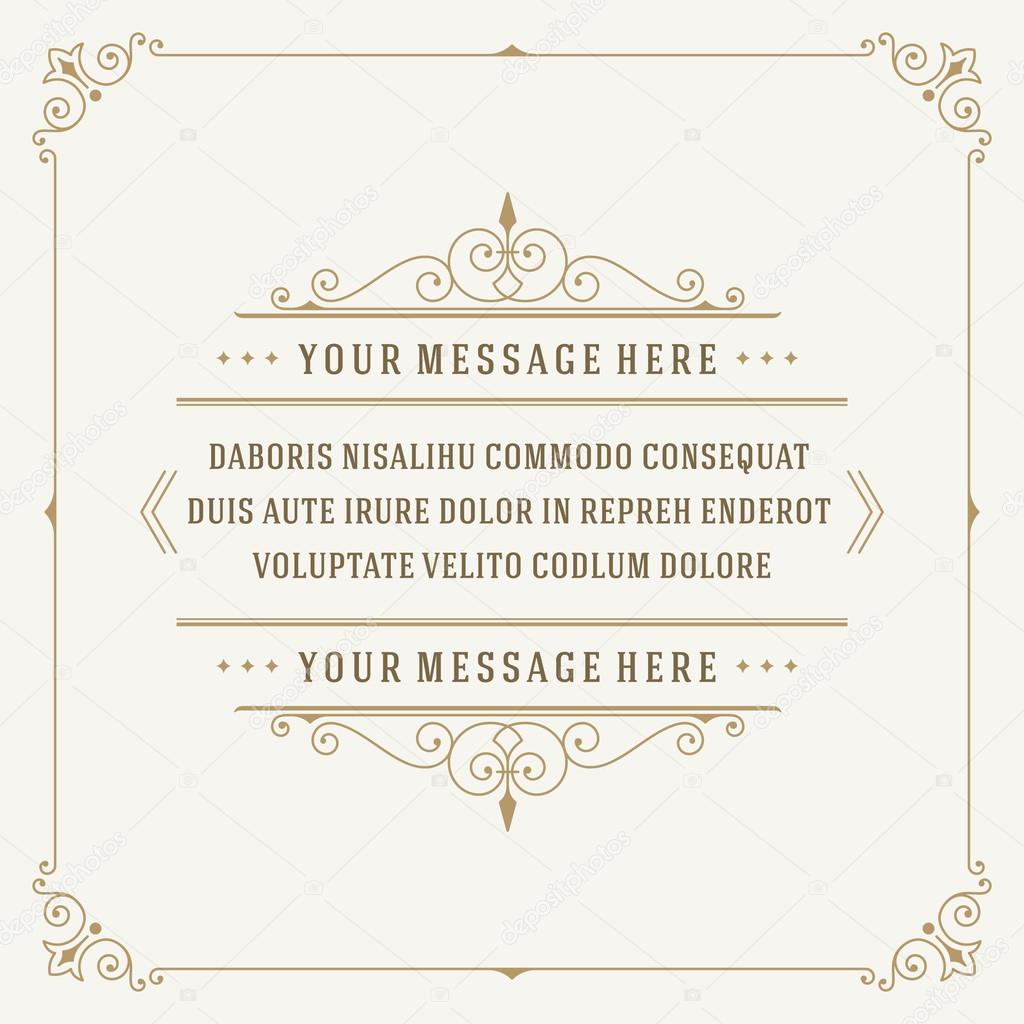 Vintage Ornament Quote Marks Box Frame Vector template