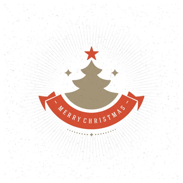 Joyeux Noël Carte de voeux Typographie et décorations Fond vectoriel — Image vectorielle