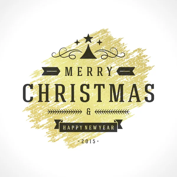 Merry Christmas Typography Greeting Card Design and Decoration Vector Background — Stock Vector