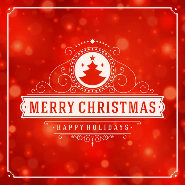 Χριστούγεννα ευχετήρια κάρτα φώτα και νιφάδες χιονιού διάνυσμα φόντο — Διανυσματικό Αρχείο