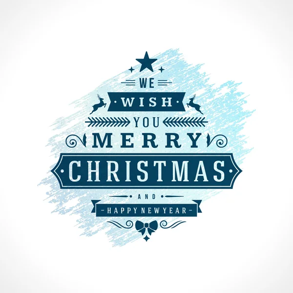 Merry Christmas Typography Greeting Card Design and Decoration Vector Background — Stockvector