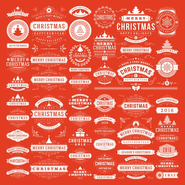 Decoraciones navideñas Elementos de diseño vectorial — Vector de stock