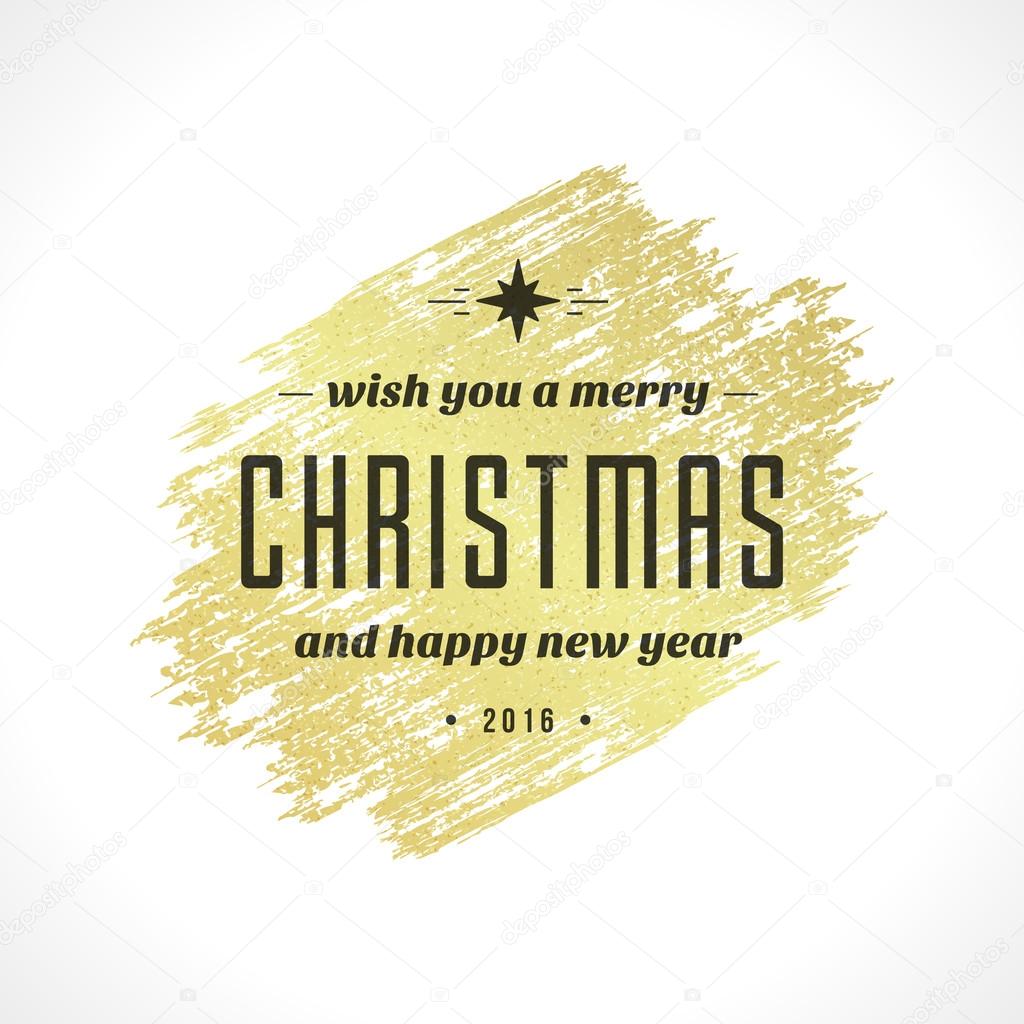 Merry Christmas Typography Greeting Card Design and Decoration