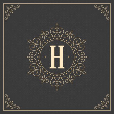 Lüks Logo şablonu kaligrafi zarif süsleme satırları geliştiği