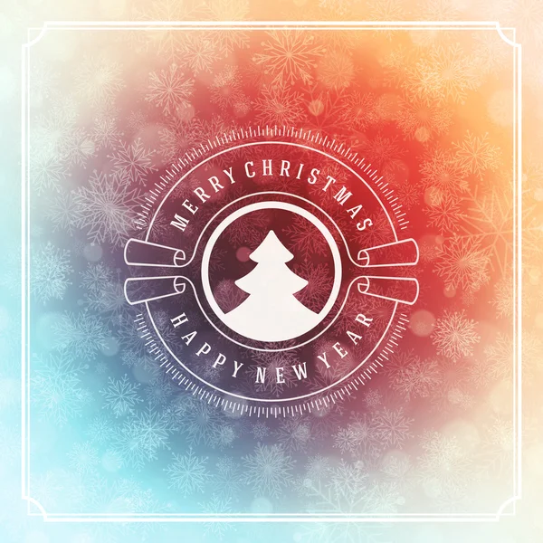 Feliz Navidad tarjetas de felicitación luces y copos de nieve vector de fondo — Vector de stock