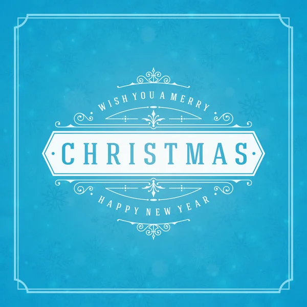 Merry Christmas wenskaart lichten en sneeuwvlokken vector achtergrond — Stockvector