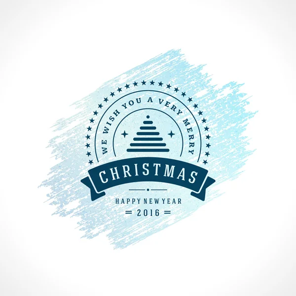 Merry Christmas Typography Greeting Card Design and Decoration Vector Background — ストックベクタ