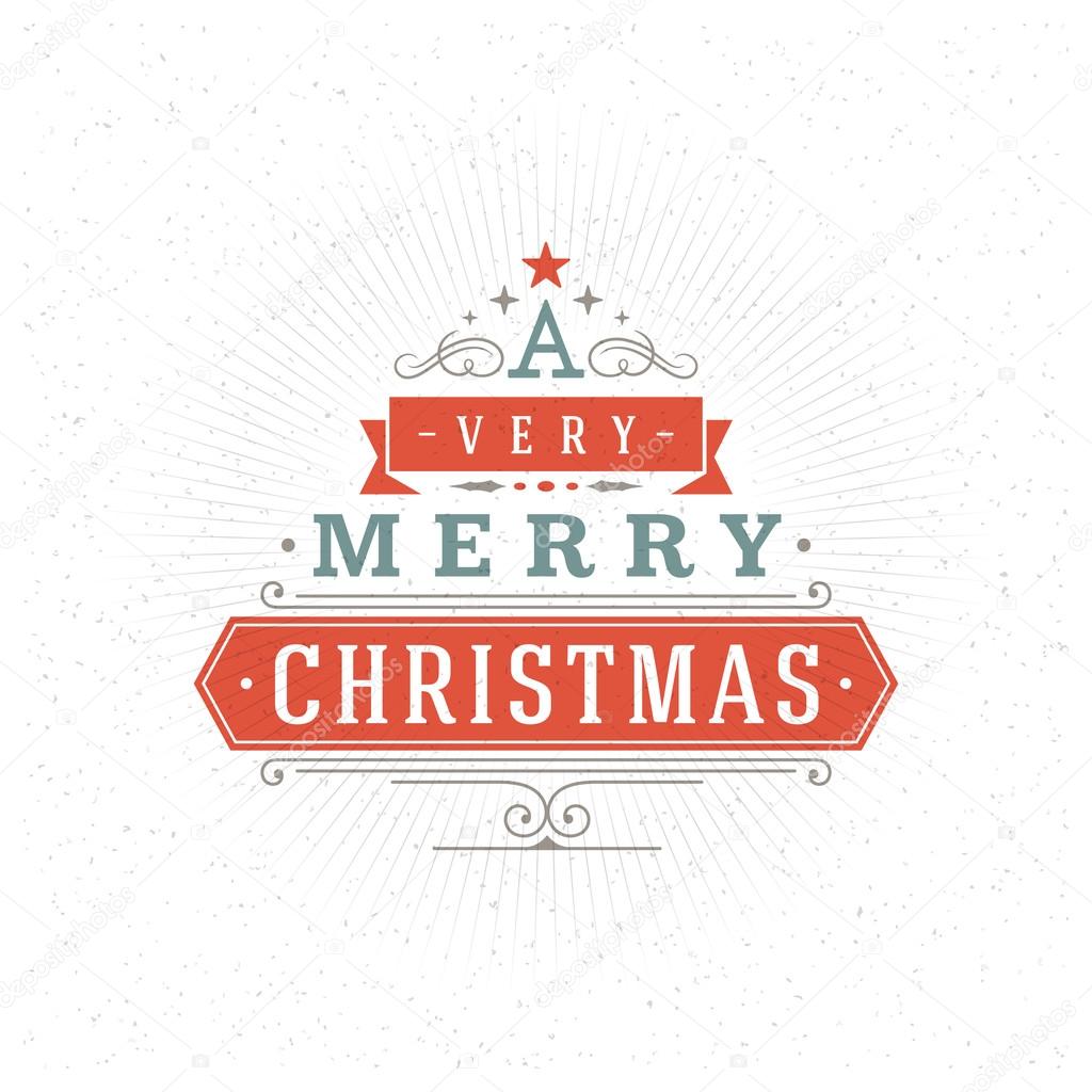 Merry Christmas Greeting Card Vector Background.