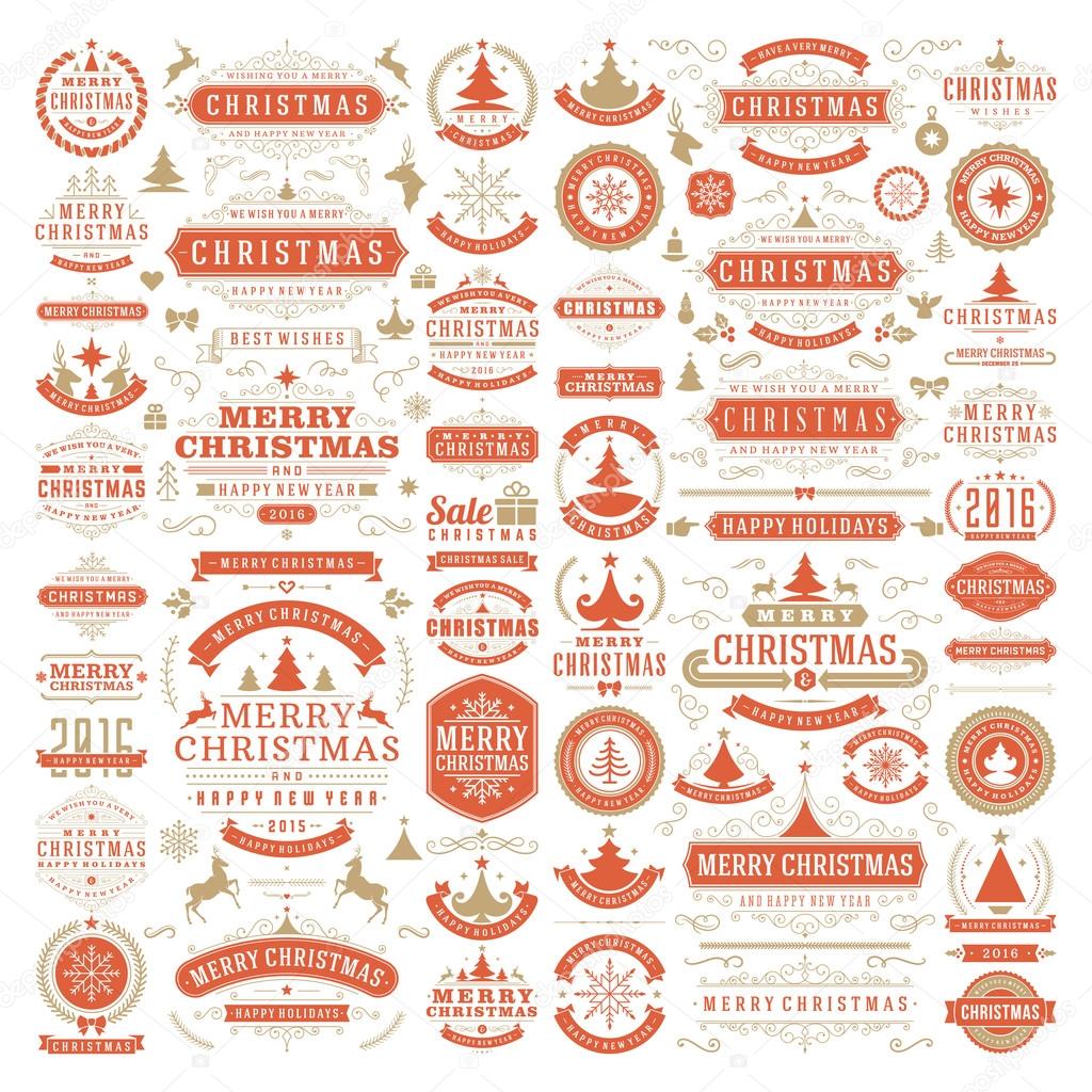 Christmas decorations vector design elements