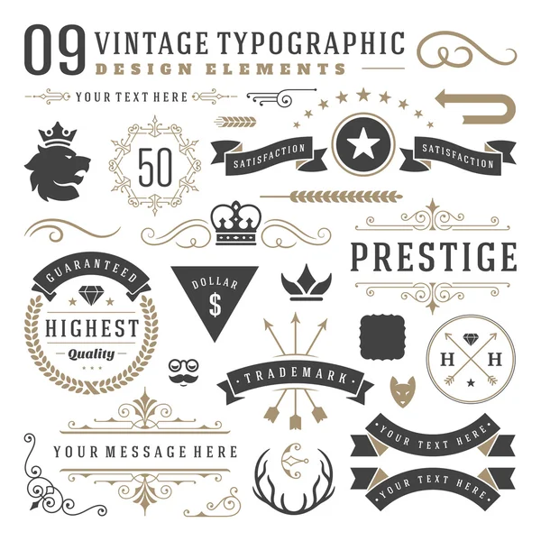 Vintage typographic design elements