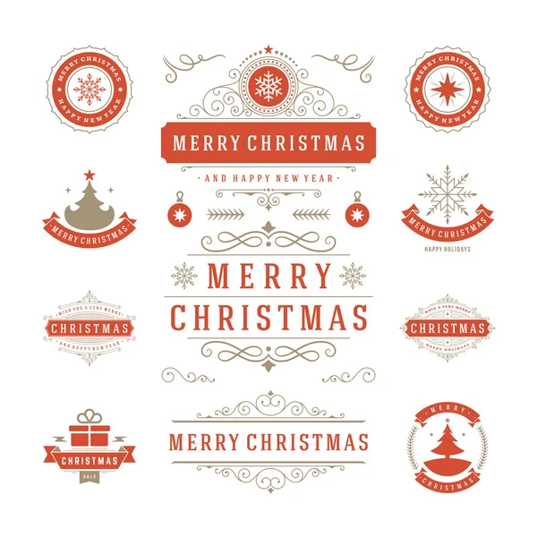 Christmas Labels and Badges — Stock Vector