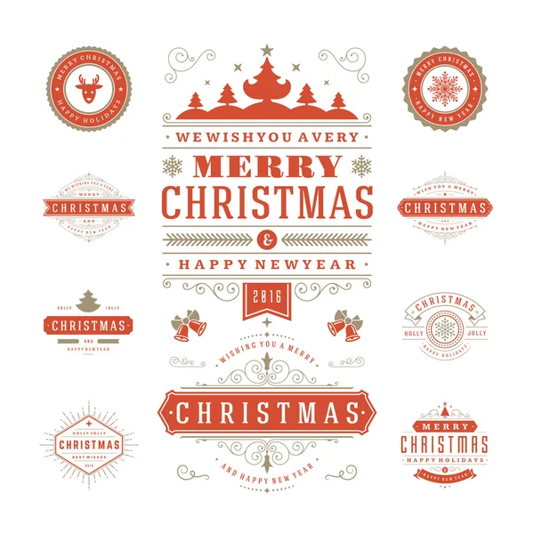 Étiquettes et insignes de Noël — Image vectorielle