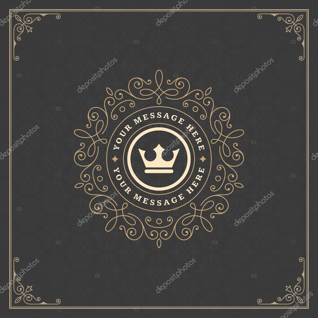 Luxury Logo template flourishes calligraphic elegant ornament lines. Business sign, identity for Restaurant, Royalty, Boutique, Cafe, Hotel, Heraldic, Jewelry, Fashion and other vector illustration