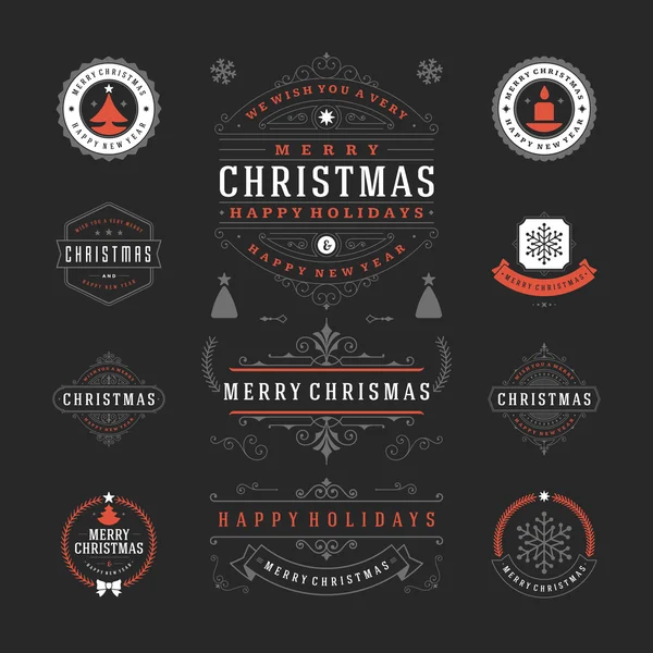 Étiquettes et insignes de Noël — Image vectorielle