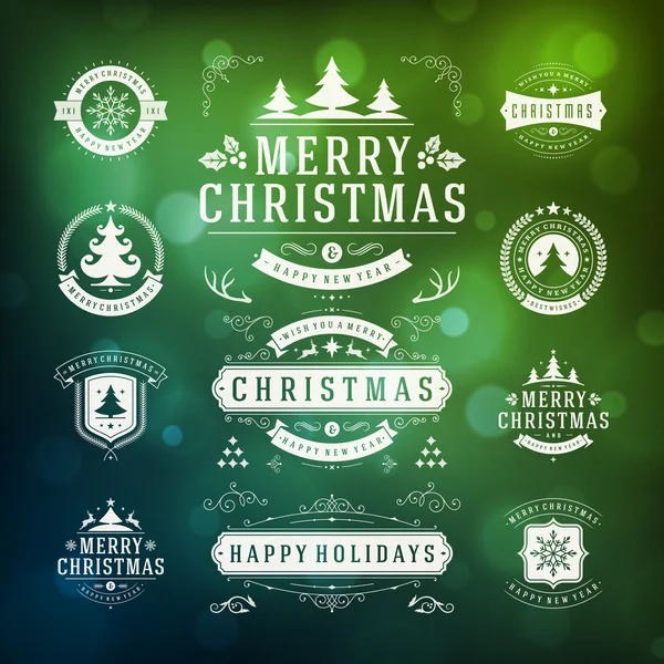 Decoraciones de Navidad elementos de diseño — Vector de stock