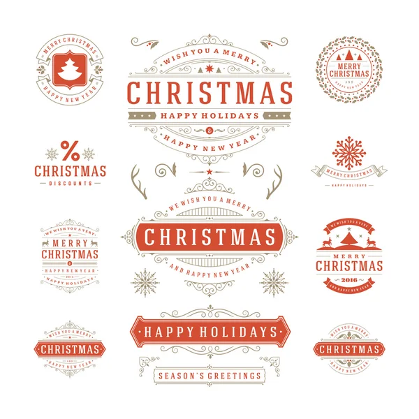 Vánoční etikety a štítky — Stockový vektor
