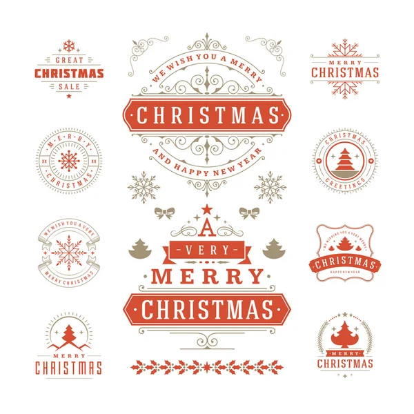 Étiquettes et insignes de Noël — Image vectorielle