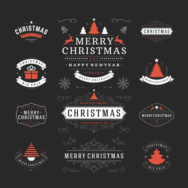 Christmas Labels and Badges — Stock Vector