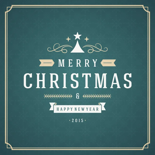 Merry Christmas typografie decoratie wenskaart — Stockvector