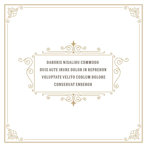 Vintage frame with ornament template — Stock Vector