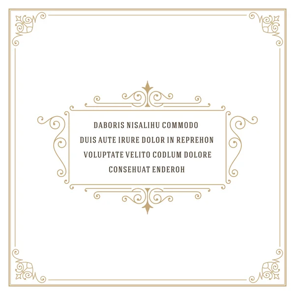 Vintage frame met ornament sjabloon — Stockvector