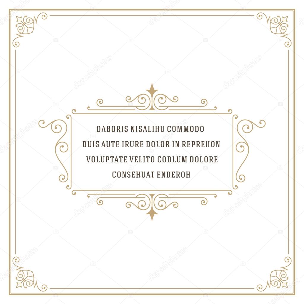 Vintage frame with ornament template