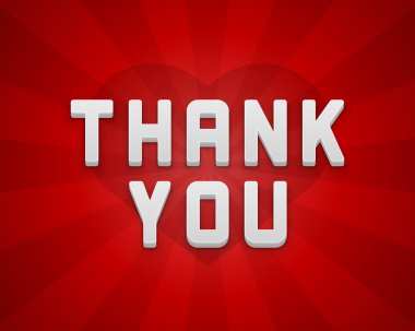Thank You 3d message text Greeting Card design template