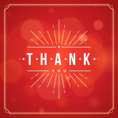 Teşekkür ederim tipografi mesaj Vintage tebrik kartı tasarım şablonu