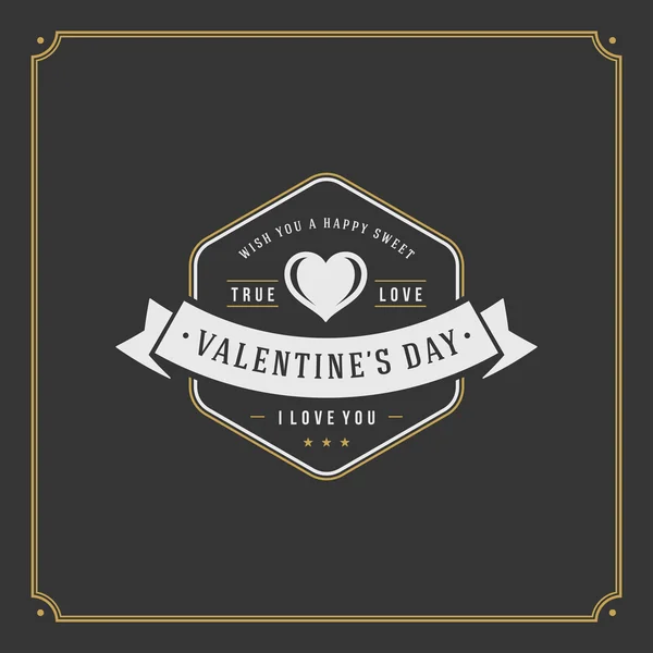 Feliz día de San Valentín tarjeta de felicitación o cartel vector ilustración — Vector de stock