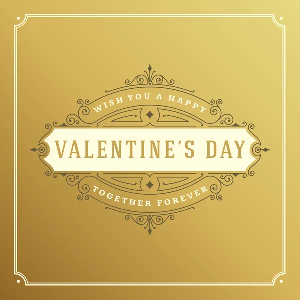 Feliz día de San Valentín tarjeta de felicitación o cartel vector ilustración — Vector de stock