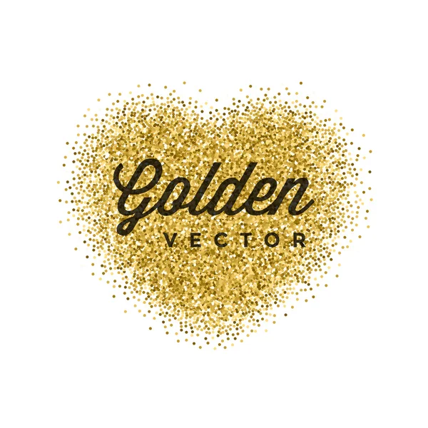 Gouden glitter schittert helder confetti witte vector achtergrond — Stockvector