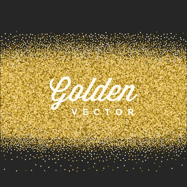 Gold Glitter Sparkles Bright Confetti Black Vector Background