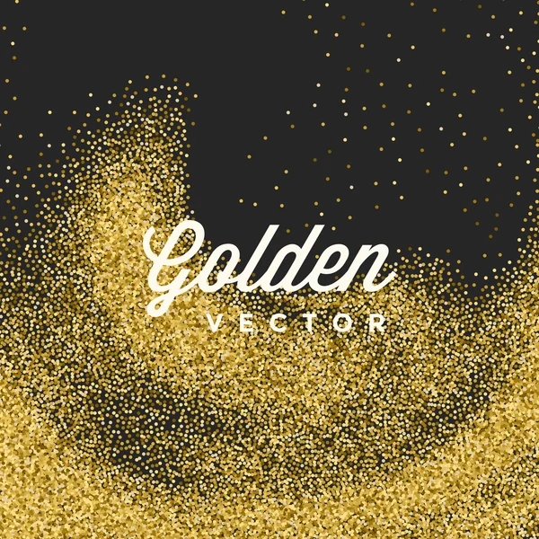 Gold Glitter Sparkles Bright Confetti Black Vector Background