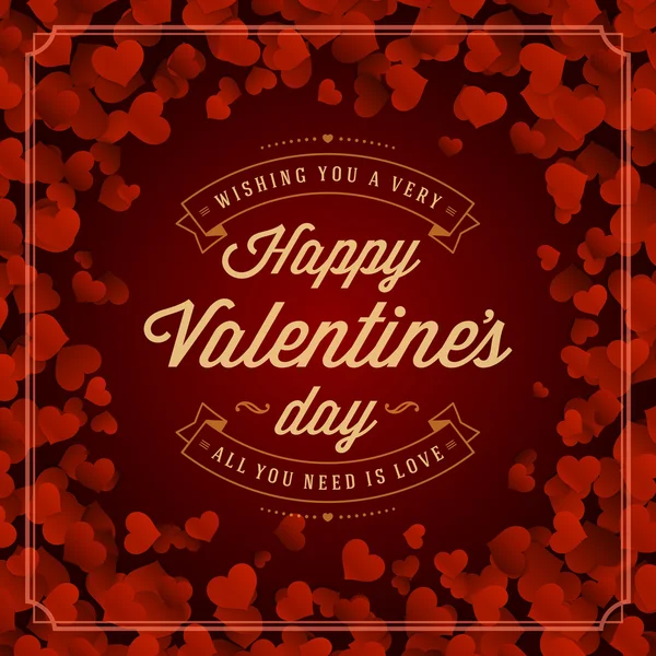 Tarjeta de felicitación del día de San Valentín o ilustración del vector del cartel — Vector de stock