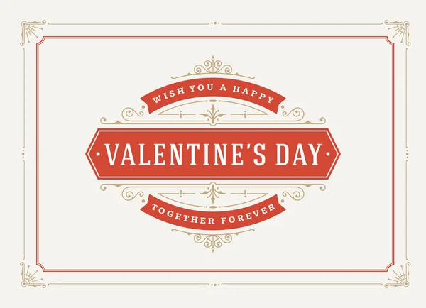 Feliz día de San Valentín tarjeta de felicitación o cartel vector ilustración — Vector de stock