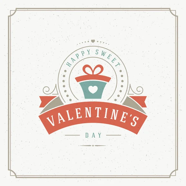 幸せなバレンタインデーのグリーティング カードやポスター ベクトル図 — ストックベクタ