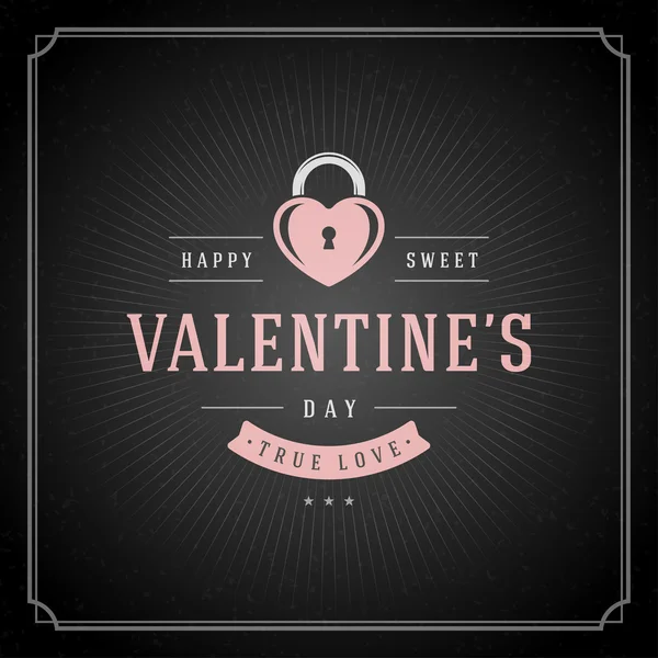 Happy Valentines Day Greeting Card or PosterVector illustration — Stockvector