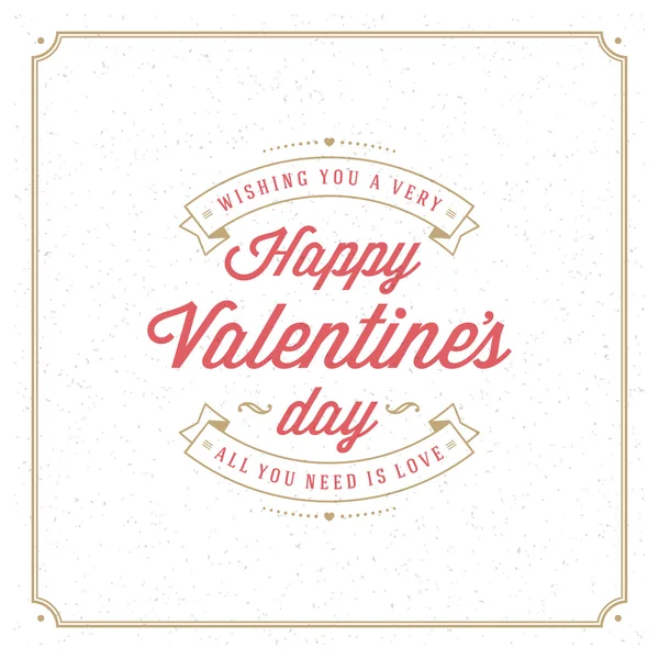 Feliz día de San Valentín tarjeta de felicitación o cartel vector ilustración — Archivo Imágenes Vectoriales