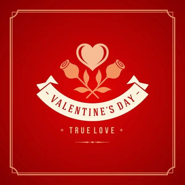 Glückliche Valentinstag Grußkarte oder Poster Vektor Illustration — Stockvektor