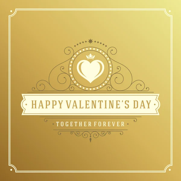 幸せなバレンタインデーのグリーティング カードやポスター ベクトル図 — ストックベクタ