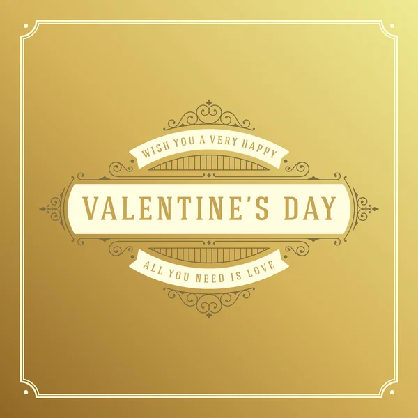 Happy Valentines Day Greeting Card or poster vector illustration — Stock Vector