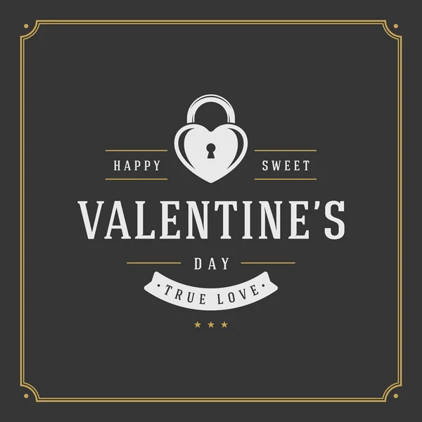 Carte de voeux de la Saint-Valentin heureuse ou affiche et illustration vectorielle coeur — Image vectorielle