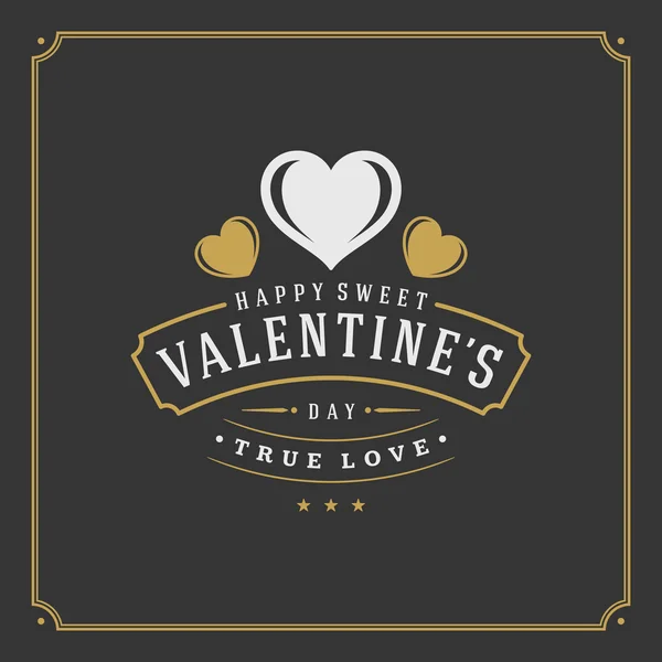 Happy Valentines Day greeting Card or Poster and Heart vector illustration — Stock vektor