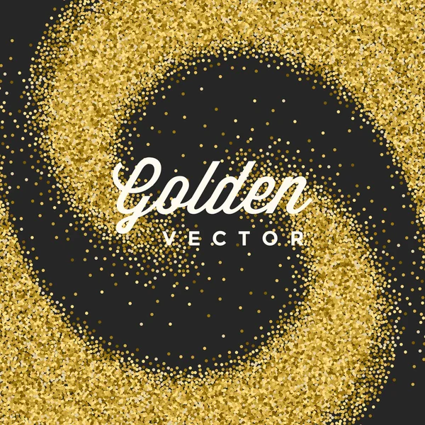 Gold Glitter Sparkles Bright Confetti Black Vector Background